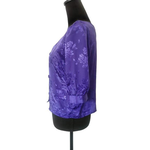 Vintage Royal Purple 1980s Blouse - Picture 12 of 13
